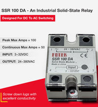 100A DC to AC Solid-State Relay for DC-AC Switching with Terminal Covers and Transparent Cover, SSR-100DA - Sungaze Coffee