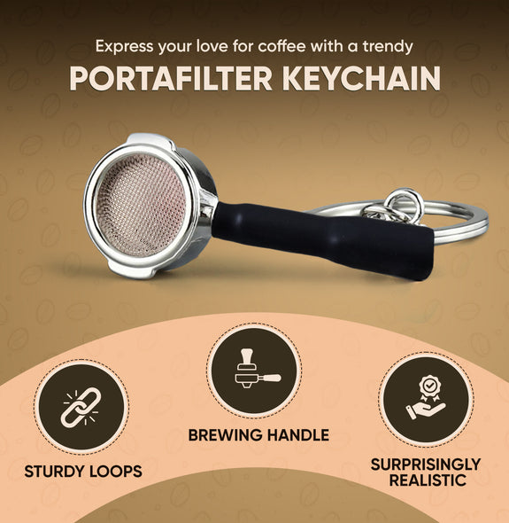 Miniature Replica of Barista Portafilter Keychain Realistic - Sungaze Coffee