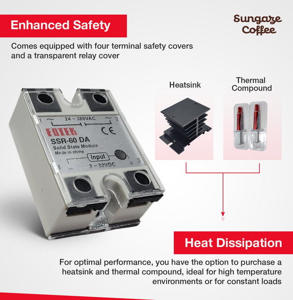 DC to AC Solid-State Relay for DC-AC Switching with Terminal Covers and Transparent Cover